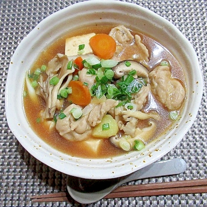 タップリ野菜のそば粉団子汁~♪